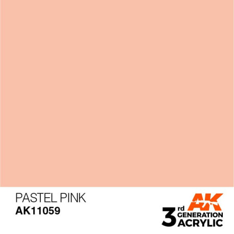 Acrílicos de 3rd Generación, PASTEL PINK– PASTEL. Bote 17 ml. Marca Ak-Interactive. Ref: Ak11059.
