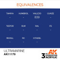 Acrílicos de 3rd Generación,ULTRAMARINE – STANDARD. Bote 17 ml. Marca Ak-Interactive. Ref: Ak11179.