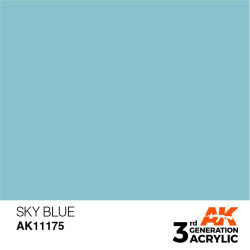 Acrílicos de 3rd Generación, SKY BLUE– STANDARD. Bote 17 ml. Marca Ak-Interactive. Ref: Ak11175.