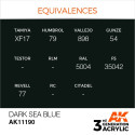 Acrílicos de 3rd Generación, DARK SEA BLUE– STANDARD. Bote 17 ml. Marca Ak-Interactive. Ref: Ak11190.