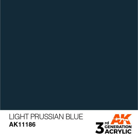 Acrílicos de 3rd Generación, LIGHT PRUSSIAN BLUE – STANDARD. Bote 17 ml. Marca Ak-Interactive. Ref: Ak11186.
