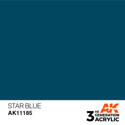 Acrílicos de 3rd Generación, STAR BLUE – STANDARD. Bote 17 ml. Marca Ak-Interactive. Ref: Ak11185.