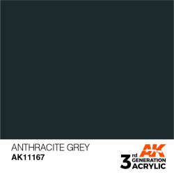 Acrílicos de 3rd Generación, ANTHRACITE GREY – STANDARD. Bote 17 ml. Marca Ak-Interactive. Ref: Ak11167.