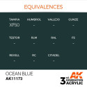Acrílicos de 3rd Generación, OCEAN BLUE – STANDARD. Bote 17 ml. Marca Ak-Interactive. Ref: Ak11173.