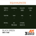 Acrílicos de 3rd Generación, BLACK GREEN – STANDARD. Bote 17 ml. Marca Ak-Interactive. Ref: Ak11160.