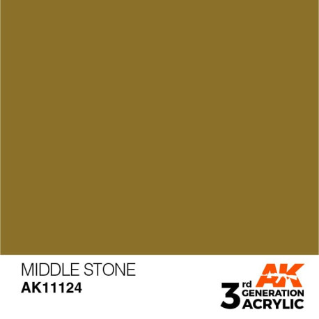 Acrílicos de 3rd Generación, MIDDLE STONE– STANDARD. Bote 17 ml. Marca Ak-Interactive. Ref: Ak11124.