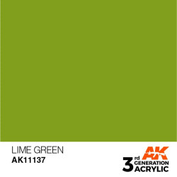 Acrílicos de 3rd Generación, LIME GREEN– STANDARD. Bote 17 ml. Marca Ak-Interactive. Ref: Ak11137.