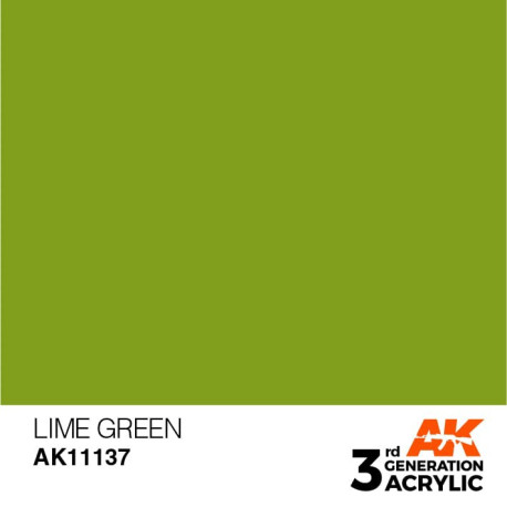 Acrílicos de 3rd Generación, LIME GREEN– STANDARD. Bote 17 ml. Marca Ak-Interactive. Ref: Ak11137.