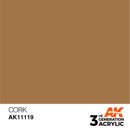 Acrílicos de 3rd Generación, CORK– STANDARD. Bote 17 ml. Marca Ak-Interactive. Ref: Ak11119.