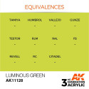 Acrílicos de 3rd Generación, LUMINOUS GREEN– STANDARD. Bote 17 ml. Marca Ak-Interactive. Ref: Ak11128.