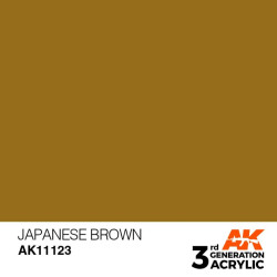 Acrílicos de 3rd Generación, JAPANESE BROWN– STANDARD. Bote 17 ml. Marca Ak-Interactive. Ref: Ak11123.