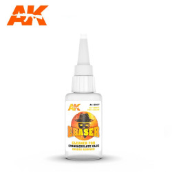 ERASER – CLEANER FOR CYANOCRYLATE GLUE EXCESS REMOVER. Bote 20 gr. Marca AK Interactive. Ref: AK12017.