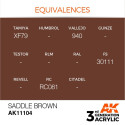 Acrílicos de 3rd Generación, SADDLE BROWN – STANDARD. Bote 17 ml. Marca Ak-Interactive. Ref: Ak11104.