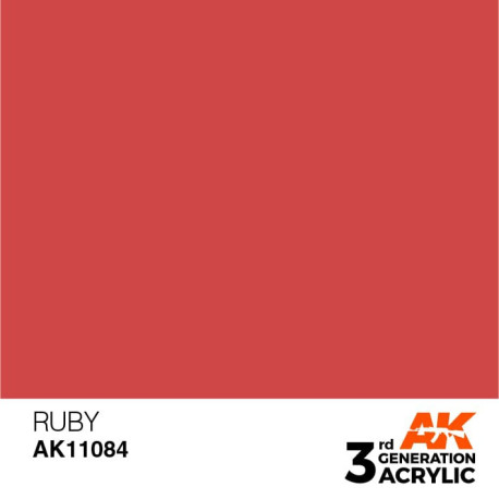 Acrílicos de 3rd General, RUBY – STANDARD. Bote 17 ml. Marca Ak-Interactive. Ref: Ak11084.