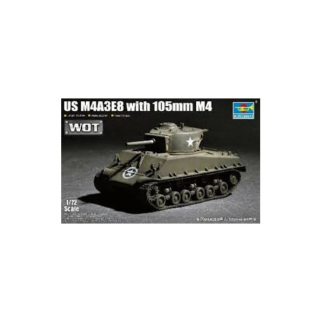 Tanque US. M4A3E8 with 105mm M4. Escala 1:72. Marca Trumpeter. Ref: 07168.