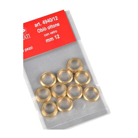 Ojo de Buey con cristal. Diámetro 12 mm , ( 3 unds. ). Marca Amati. Ref: 4940/12.