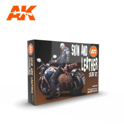 Sets Acrílicos de 3rd Generación Skin and Leather. 6 Botes 17 ml. Marca Ak-Interactive. Ref: Ak11613.