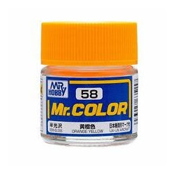 Lacquer paint Orange Yellow. Bote 10 ml. Marca MR.Hobby. Ref: C058.
