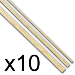 Listones madera Tilo  2 x 5 x 1000 mm. Paquete de 10 unidades. Marca Amati. Ref: 222025.