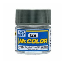 Lacquer paint Flat Field Grey 2. Bote 10 ml. Marca MR.Hobby. Ref: C052.