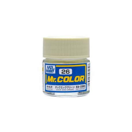 Lacquer paint Semi-Gloss Duck Egg Green. Bote 10 ml. Marca MR.Hobby. Ref: C026.