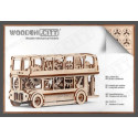 Autobús de Londres, madera contrachapada, Kit de montaje. Marca Wooden City. Ref: 57303.
