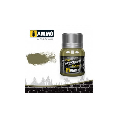 DRYBRUSH Verde . Bote 40 ml. Marca Ammo by Mig Jimenez. Ref: AMIG0607.