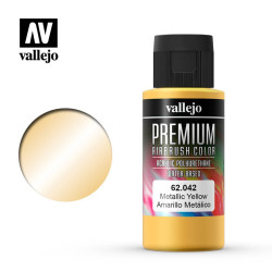 Amarillo Metálico. Premium Airbrush Color. Bote 60 ml. Marca Vallejo. Ref: 62042.