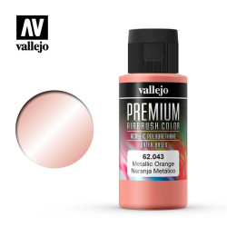 Naranja Metálico. Premium Airbrush Color. Bote 60 ml. Marca Vallejo. Ref: 62043.
