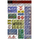Accesorios impresos: conjunto de señales de tráfico iraquíes n. ° 1. Escala 1:35. Marca RT-DIORAMAS. Ref: 35732.