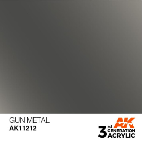Acrílicos de 3rd General, GUN METAL – METALLIC. Bote 17 ml. Marca Ak-Interactive. Ref: Ak11212.