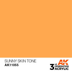 Acrílicos de 3rd Generación, SUNNY SKIN TONE– STANDARD. Bote 17 ml. Marca Ak-Interactive. Ref: Ak11055.
