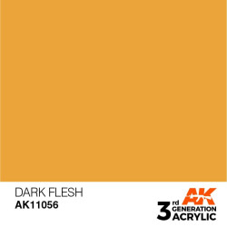 Acrílicos de 3rd Generación, DARK FLESH – STANDARD. Bote 17 ml. Marca Ak-Interactive. Ref: Ak11056.