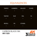 Acrílicos de 3rd Generación, CARBON BLACK - INK . Bote 17 ml. Marca Ak-Interactive. Ref: Ak11223.