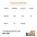 Acrílicos de 3rd Generación, TITANIUM WHITE - INK . Bote 17 ml. Marca Ak-Interactive. Ref: Ak11230.