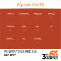 Acrílicos de 3rd Generación, PENETRATING RED- INK . Bote 17 ml. Marca Ak-Interactive. Ref: Ak11227.