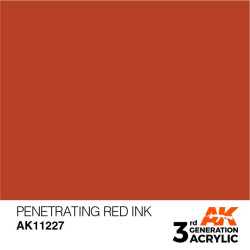 Acrílicos de 3rd Generación, PENETRATING RED- INK . Bote 17 ml. Marca Ak-Interactive. Ref: Ak11227.
