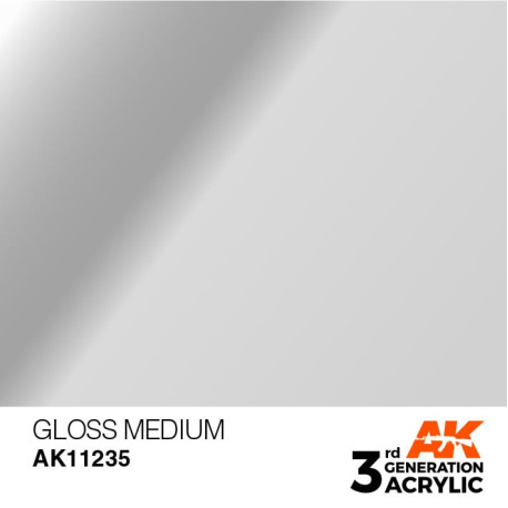Acrílicos de 3rd, GLOSS MEDIUM -AUXILIARY . Bote 17 ml. Marca Ak-Interactive. Ref: Ak11235.