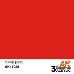 Acrílicos de 3rd Generación, DEEP RED – STANDARD. Bote 17 ml. Marca Ak-Interactive. Ref: Ak11088.