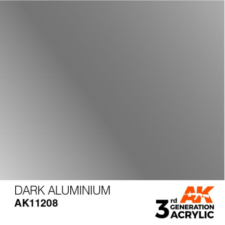 Acrílicos de 3rd General, DARK ALUMINIUM. Bote 17 ml. Marca Ak-Interactive. Ref: Ak11208.
