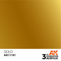 Acrílicos de 3rd Generación, GOLD – METALIC. Bote 17 ml. Marca Ak-Interactive. Ref: Ak11191.