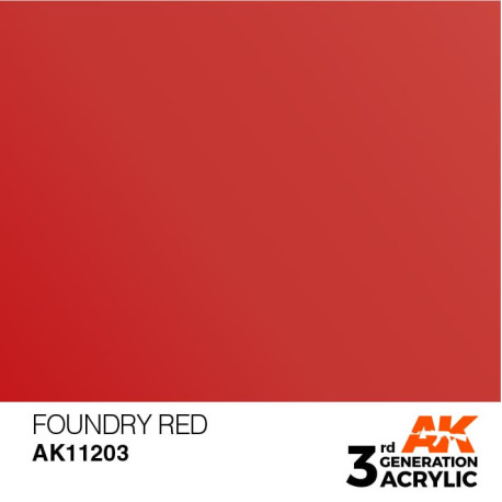 Acrílicos de 3rd General, FOUNDRY RED–METALLIC . Bote 17 ml. Marca Ak-Interactive. Ref: Ak11203.