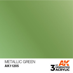 Acrílicos de 3rd General, METALLIC GREEN –METALLIC . Bote 17 ml. Marca Ak-Interactive. Ref: Ak11205.