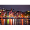 Amsterdam by Night, Puzzle de madera con piezas de doble cara. 150 pz. Marca Wooden City. Ref: NL0008M.