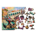 Venice Carnival, Puzzle de madera con piezas de doble cara. 150 pz. Marca Wooden City. Ref: IT0029M.