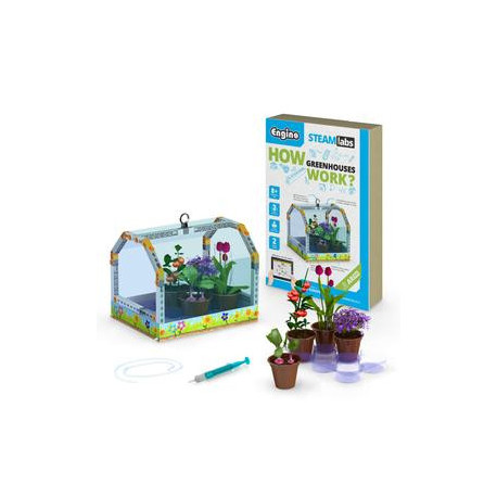 Steam labs junior ``¿Cómo trabajan en los invernaderos?´´4 modelos . Kit construction blocks. Marca Engino. Ref: STL23.