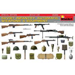 SOVIET INFANTRY AUTOMATIC WEAPONS & EQUIPMENT. SPECIAL EDITION. Escala 1:35. Marca Miniart. Ref: 35268.