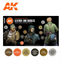 Set colores leather and buckles ( cuero y hebillas ). Marca AK Interactive. Ref: AK11620.
