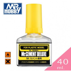 MR.CEMENT DELUXE THICK GLUE - Adhesivo de Poliestireno 40ml. Marca MR.Hobby. Ref: MC127.