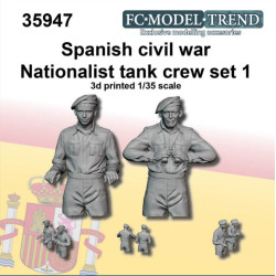 Tripulación de carro nacional, guerra civil española, set 1. Escala 1:35. Marca FCmodeltrend. Ref: 35947.